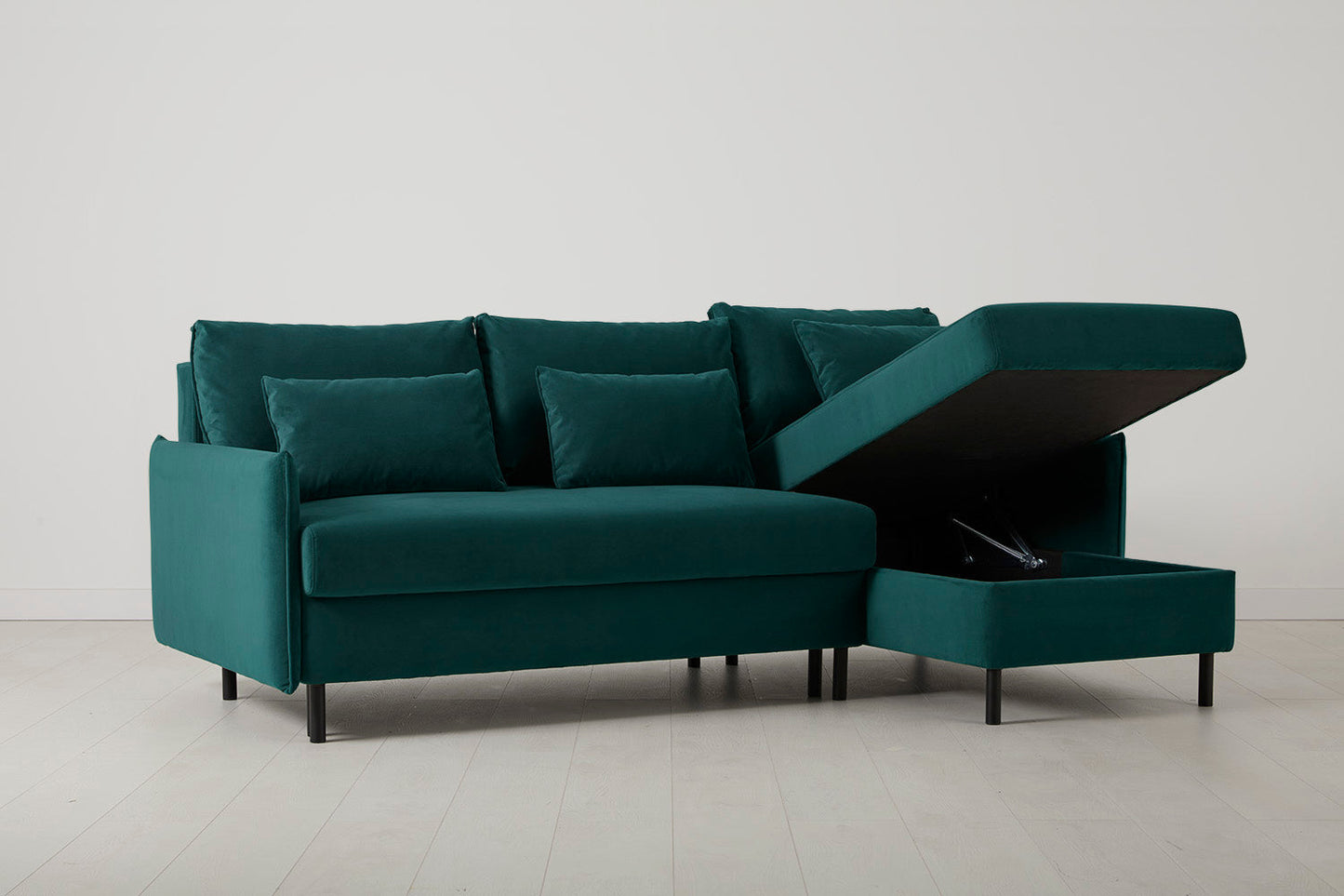 Model 12 Sofa Bed with Storage 3 Seater Right Chaise, Kingfisher