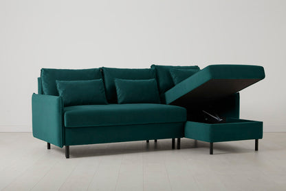 Model 12 Sofa Bed with Storage 3 Seater Right Chaise, Kingfisher