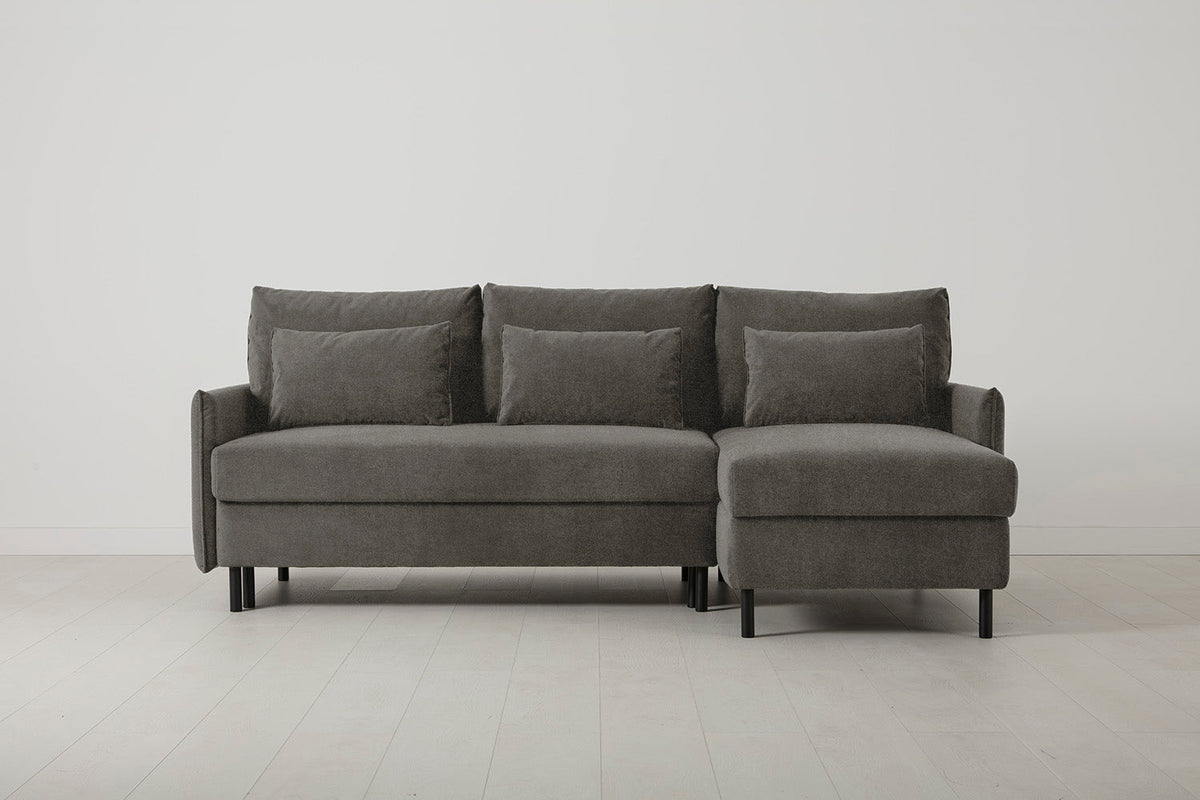 Model 12 Sofa Bed with Storage 3 Seater Right Chaise, Mink