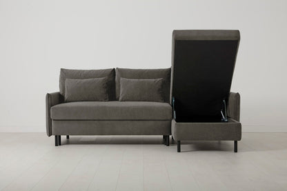 3-Seater Right Chaise Sofa Bed with Storage in grey chenille