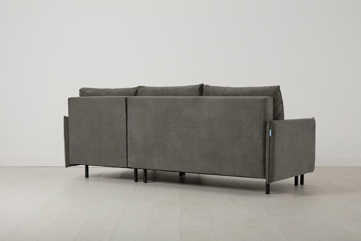 3-Seater Right Chaise Sofa Bed with Storage in grey chenille