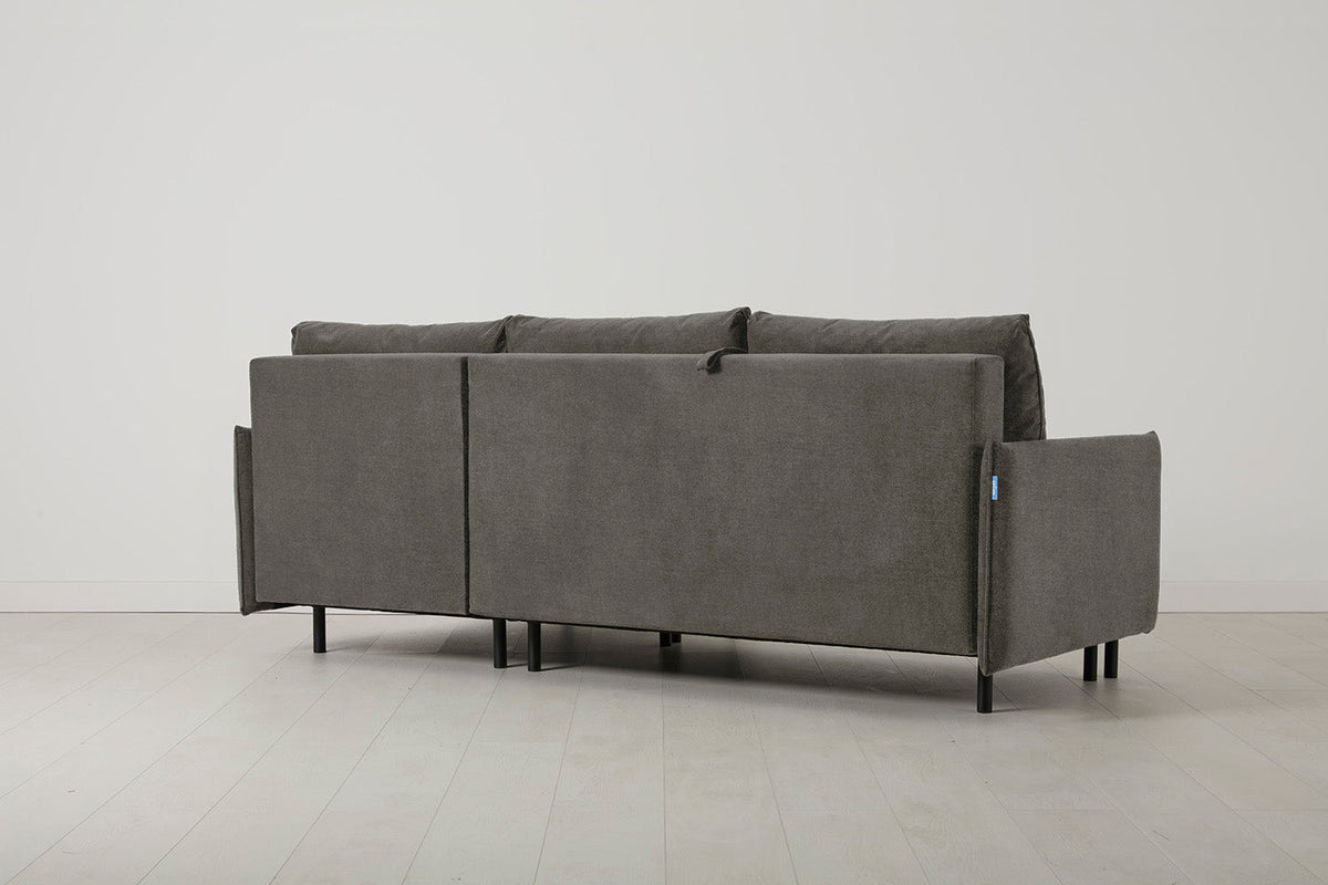 Model 12 Sofa Bed with Storage 3 Seater Right Chaise, Mink