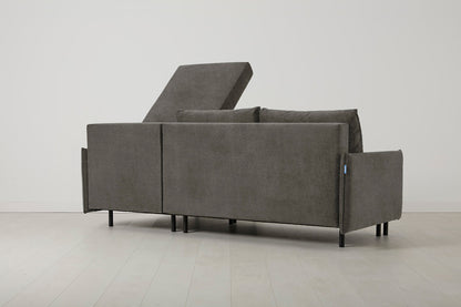 3-Seater Right Chaise Sofa Bed with Storage in grey chenille