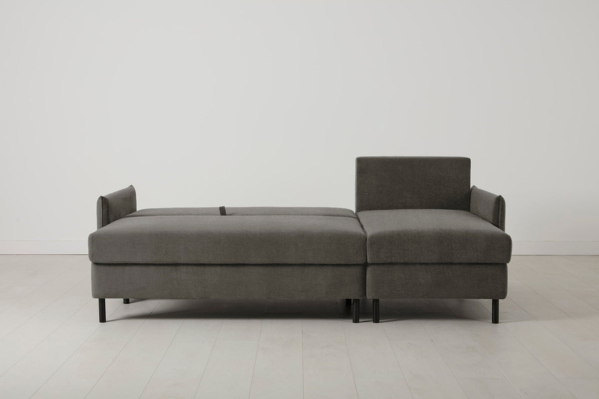 3-Seater Right Chaise Sofa Bed with Storage in grey chenille