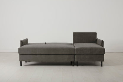 3-Seater Right Chaise Sofa Bed with Storage in grey chenille
