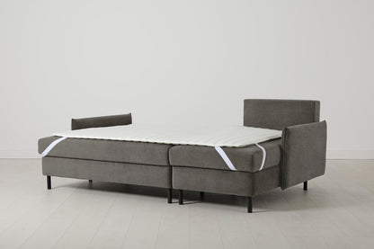3-Seater Right Chaise Sofa Bed with Storage in grey chenille