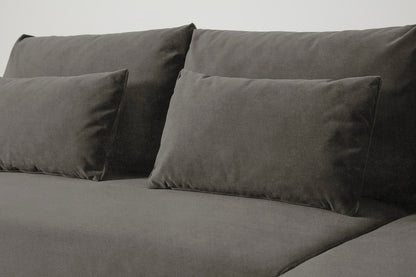 3-Seater Right Chaise Sofa Bed with Storage in grey chenille