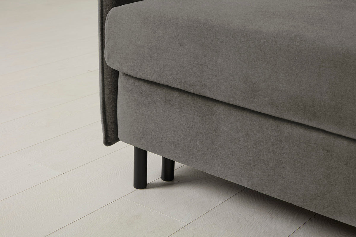 3-Seater Right Chaise Sofa Bed with Storage in grey chenille