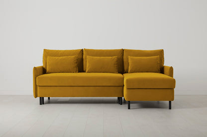 Model 12 Sofa Bed with Storage 3 Seater Right Chaise, Mustard