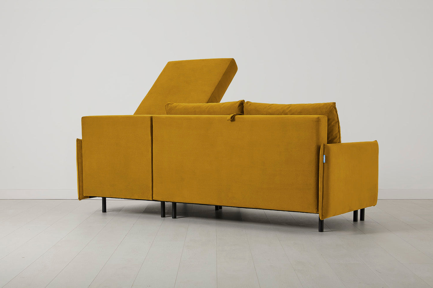 Model 12 Sofa Bed with Storage 3 Seater Right Chaise, Mustard