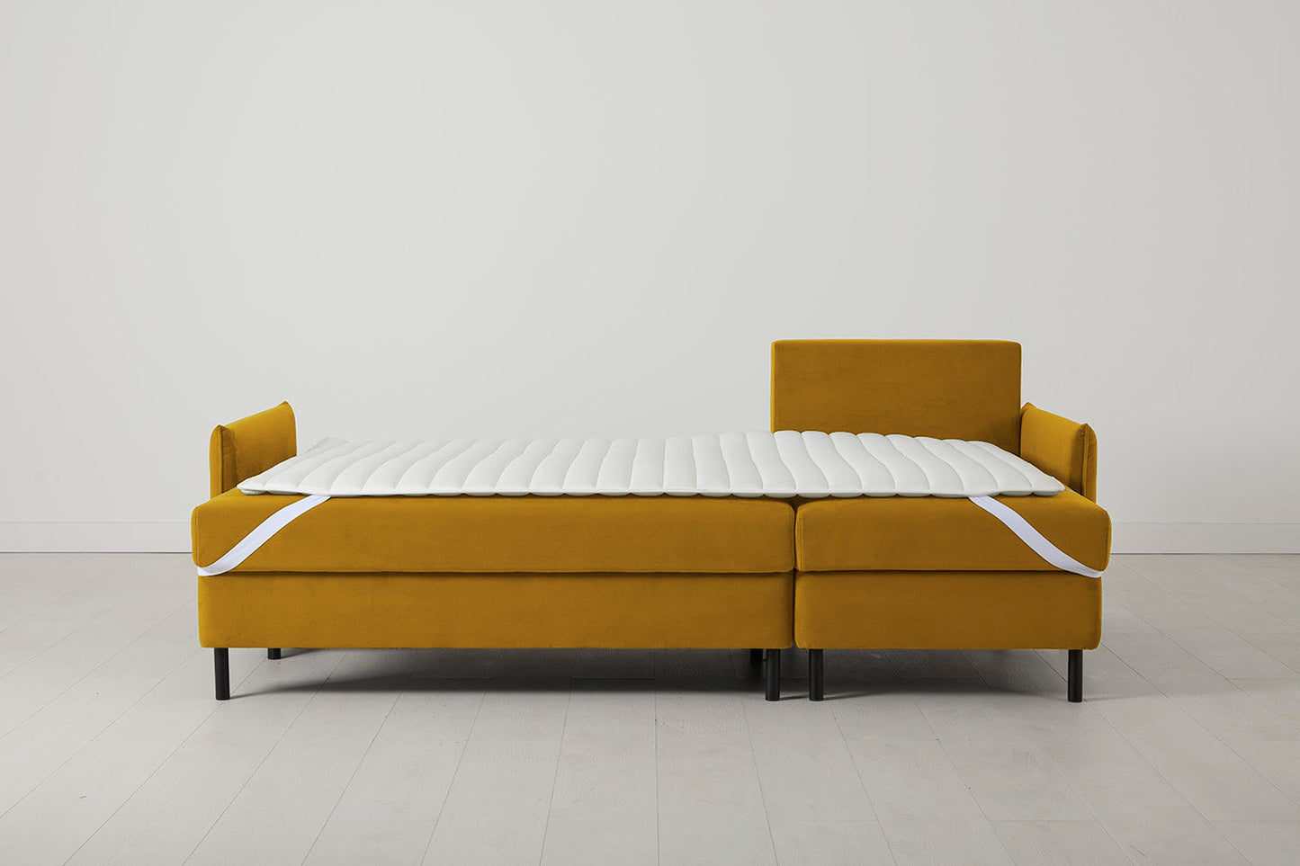 Model 12 Sofa Bed with Storage 3 Seater Right Chaise, Mustard