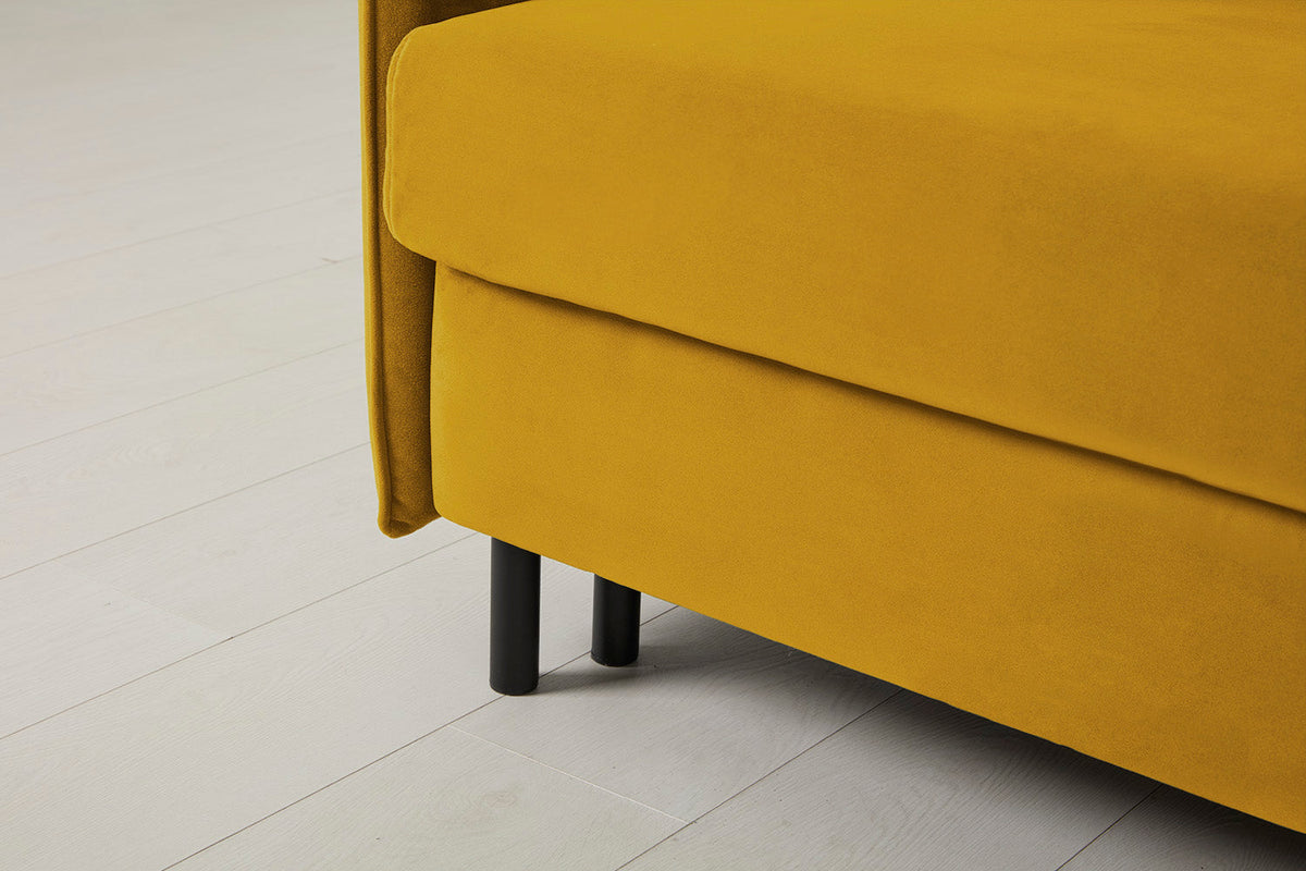 Model 12 Sofa Bed with Storage 3 Seater Right Chaise, Mustard