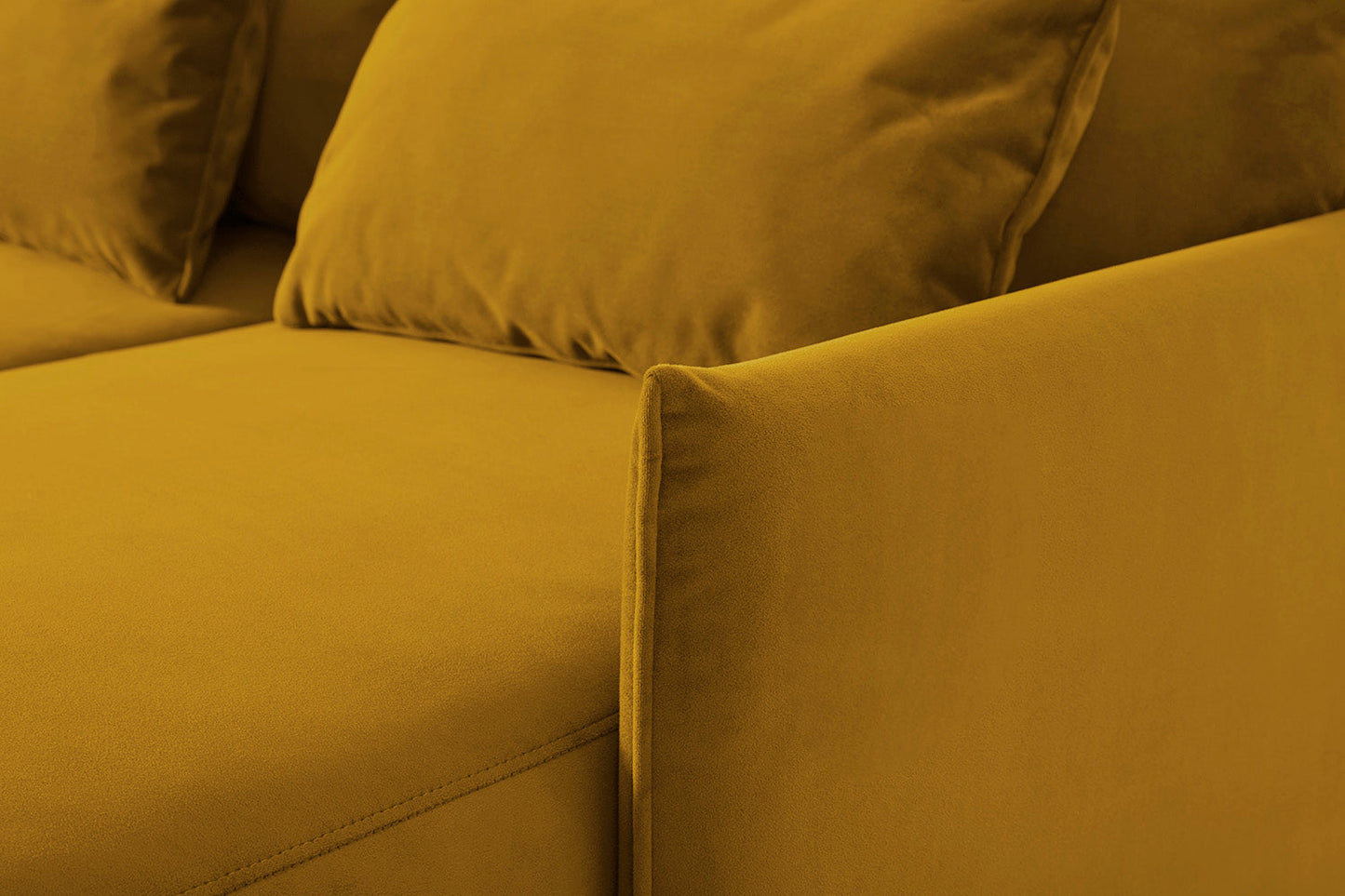 Model 12 Sofa Bed with Storage 3 Seater Right Chaise, Mustard