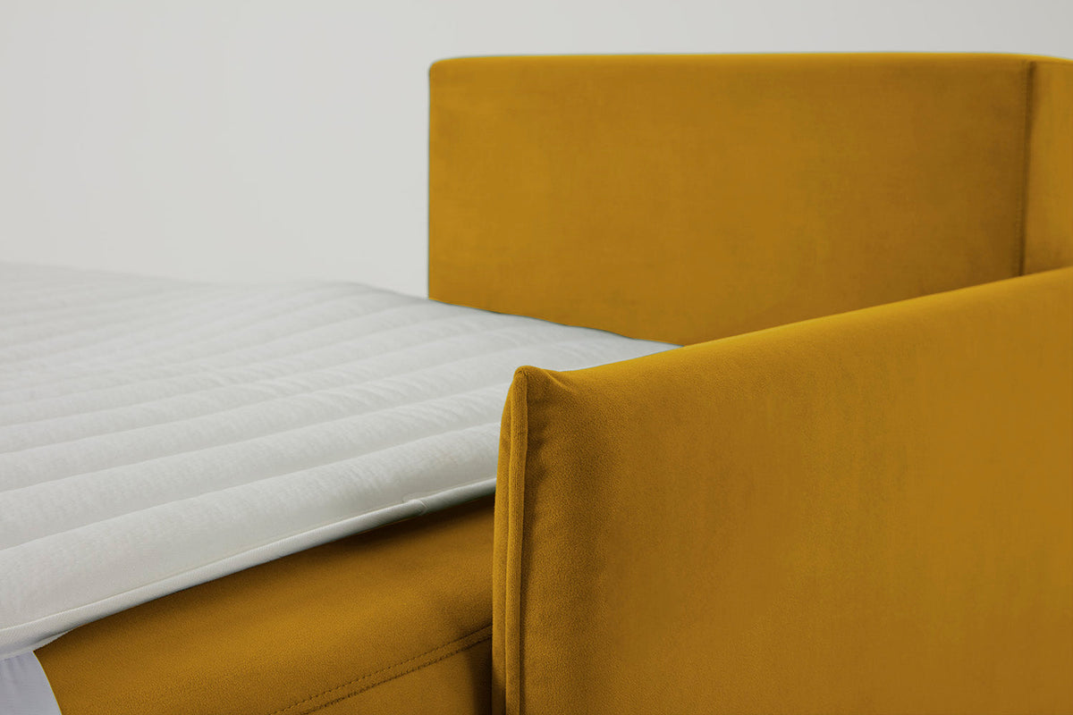 Model 12 Sofa Bed with Storage 3 Seater Right Chaise, Mustard