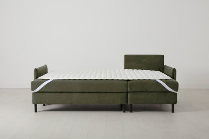 3-Seater Right Chaise Sofa Bed with Storage in green chenille