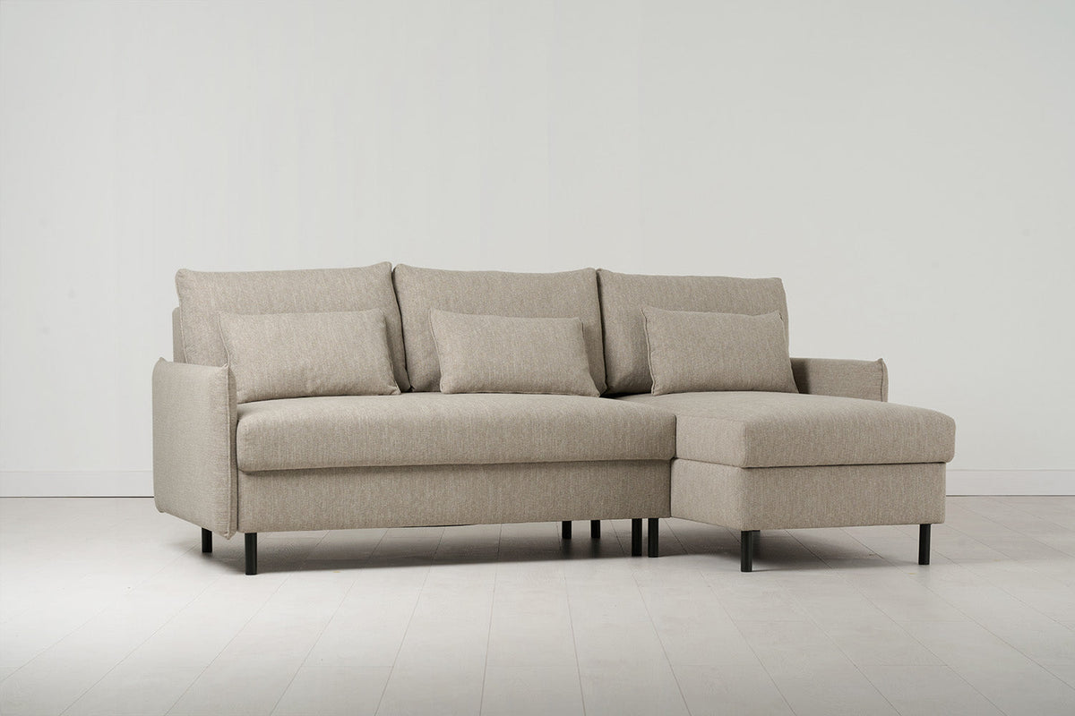 Dreisitzer-Schlafsofa Model 12 mit Chaiselongue rechts