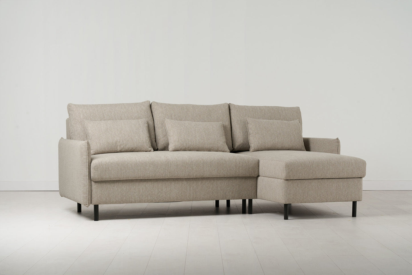 Dreisitzer-Schlafsofa Model 12 mit Chaiselongue rechts