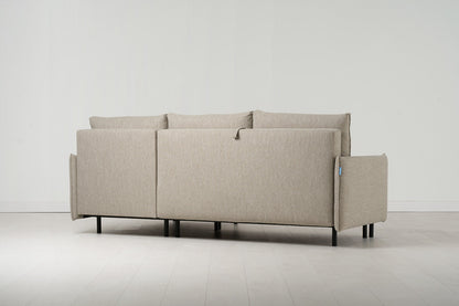 Model 12 Dreisitzer-Schlafsofa mit Chaiselongue rechts, Steingrau