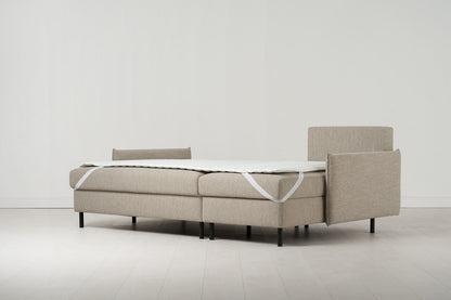 Model 12 Dreisitzer-Schlafsofa mit Chaiselongue rechts, Steingrau