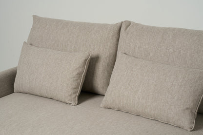 Model 12 Dreisitzer-Schlafsofa mit Chaiselongue rechts, Steingrau