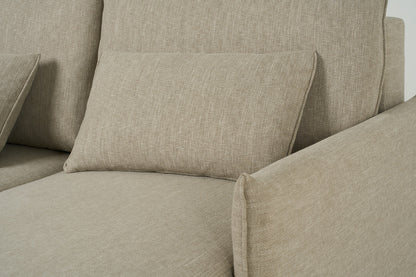 Model 12 Dreisitzer-Schlafsofa mit Chaiselongue rechts, Steingrau