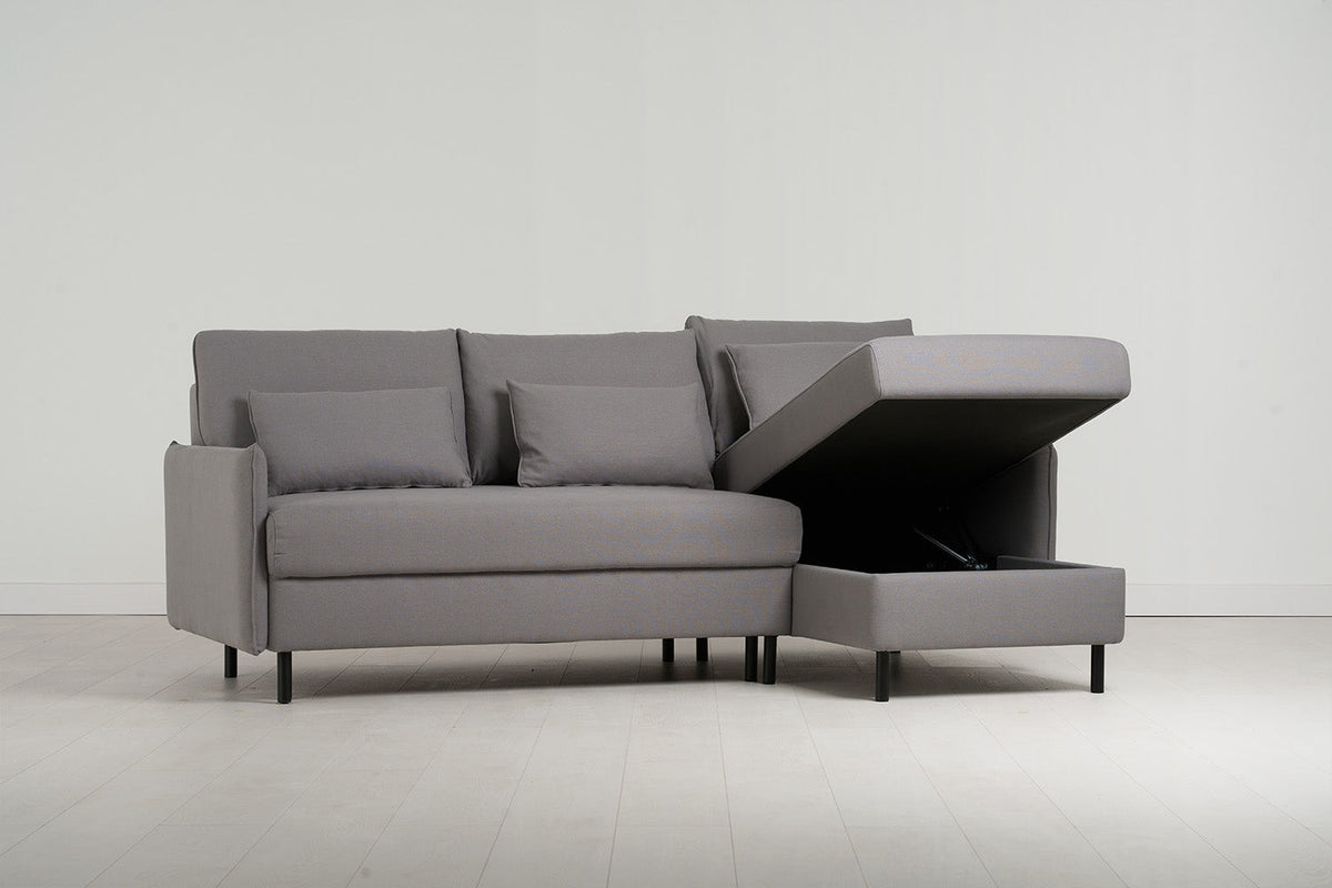 Dreisitzer-Schlafsofa Model 12 mit Chaiselongue rechts