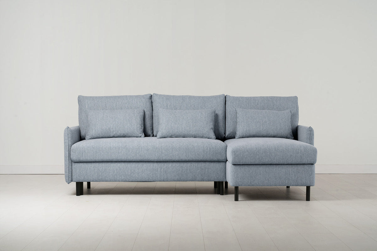 Dreisitzer-Schlafsofa Model 12 mit Chaiselongue rechts