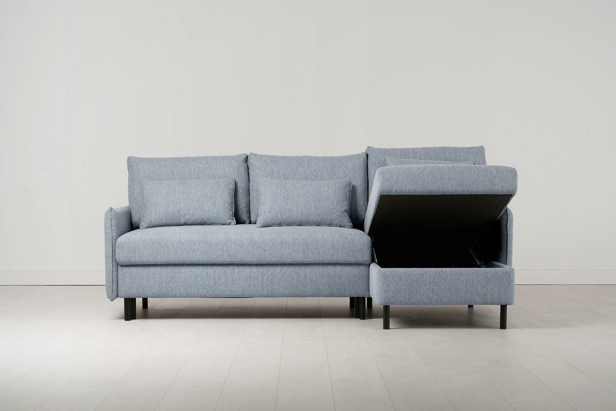 Dreisitzer-Schlafsofa Model 12 mit Chaiselongue rechts
