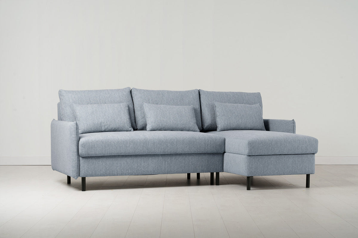 Dreisitzer-Schlafsofa Model 12 mit Chaiselongue rechts