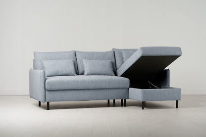 Model 12 Sofa Bed with Storage 3 Seater Right Chaise, Seaglass