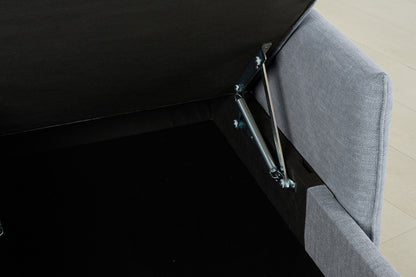 Model 12 Sofa Bed with Storage 3 Seater Left Chaise, Seaglass