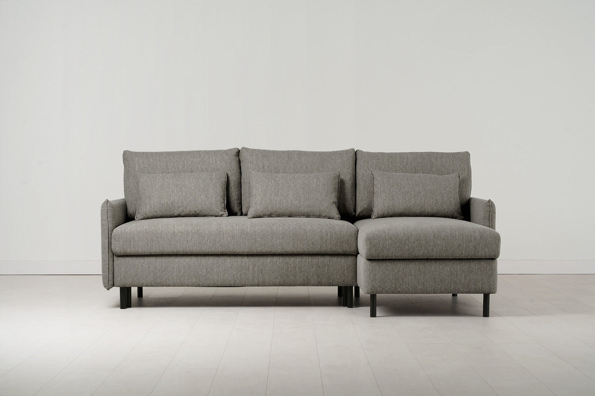 Dreisitzer-Schlafsofa Model 12 mit Chaiselongue rechts