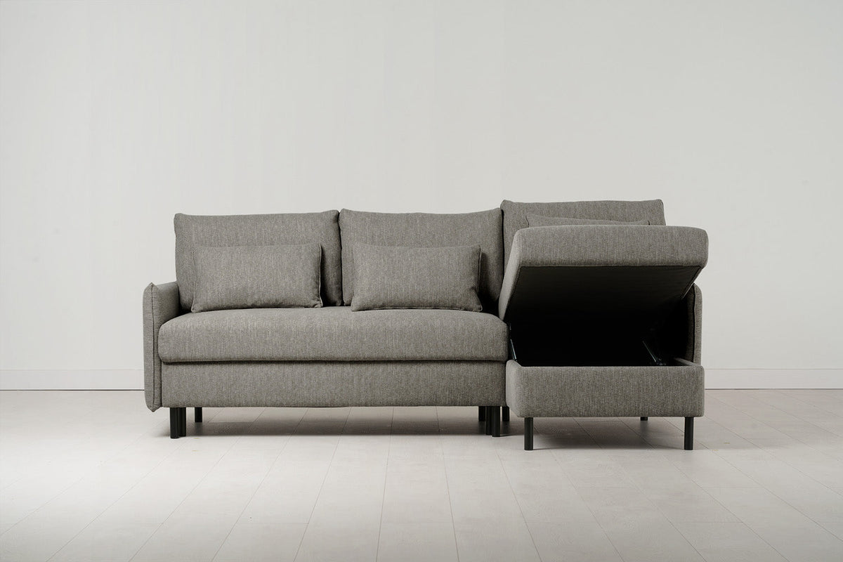 Dreisitzer-Schlafsofa Model 12 mit Chaiselongue rechts