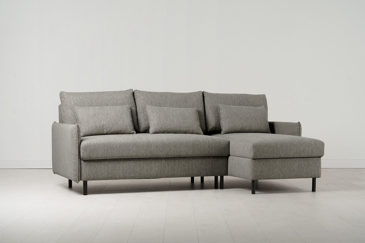 Dreisitzer-Schlafsofa Model 12 mit Chaiselongue rechts