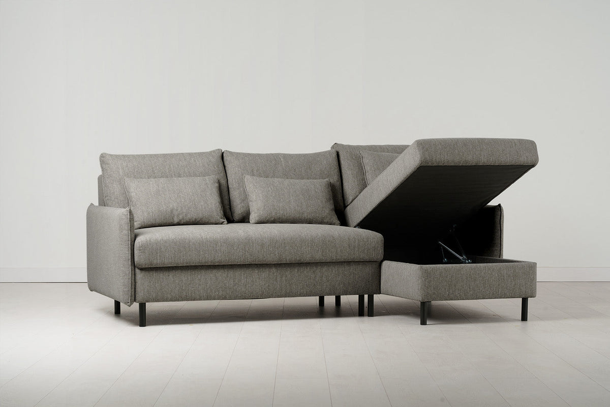 Dreisitzer-Schlafsofa Model 12 mit Chaiselongue rechts