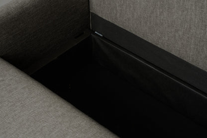 Model 12 Dreisitzer-Sofa mit Chaiselongue links, Schattengrau