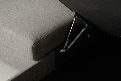 Model 12 Dreisitzer-Sofa mit Chaiselongue links, Schattengrau