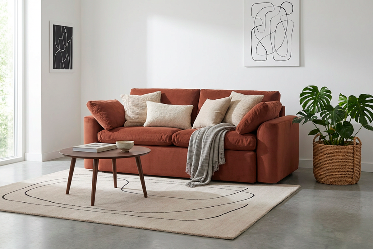 Model 13 2-Seater Sofa, Brick