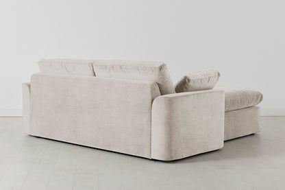 Model 13 Zweisitzer-Sofa mit Caiselongue rechts, KreideweiÃŸ