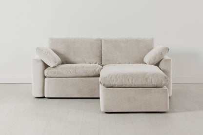 Model 13 Zweisitzer-Sofa mit Caiselongue rechts, KreideweiÃŸ