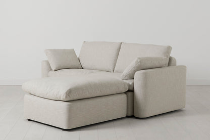 Model 13 Zweisitzer-Sofa mit Chaiselongue rechts, Helles Pergament