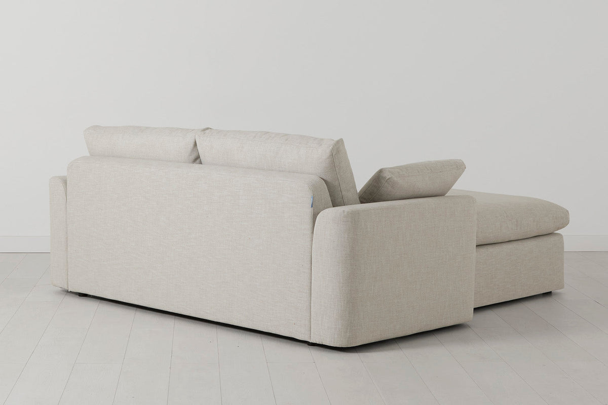 Model 13 Zweisitzer-Sofa mit Chaiselongue rechts, Helles Pergament