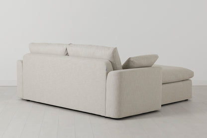 Model 13 Zweisitzer-Sofa mit Chaiselongue rechts, Helles Pergament