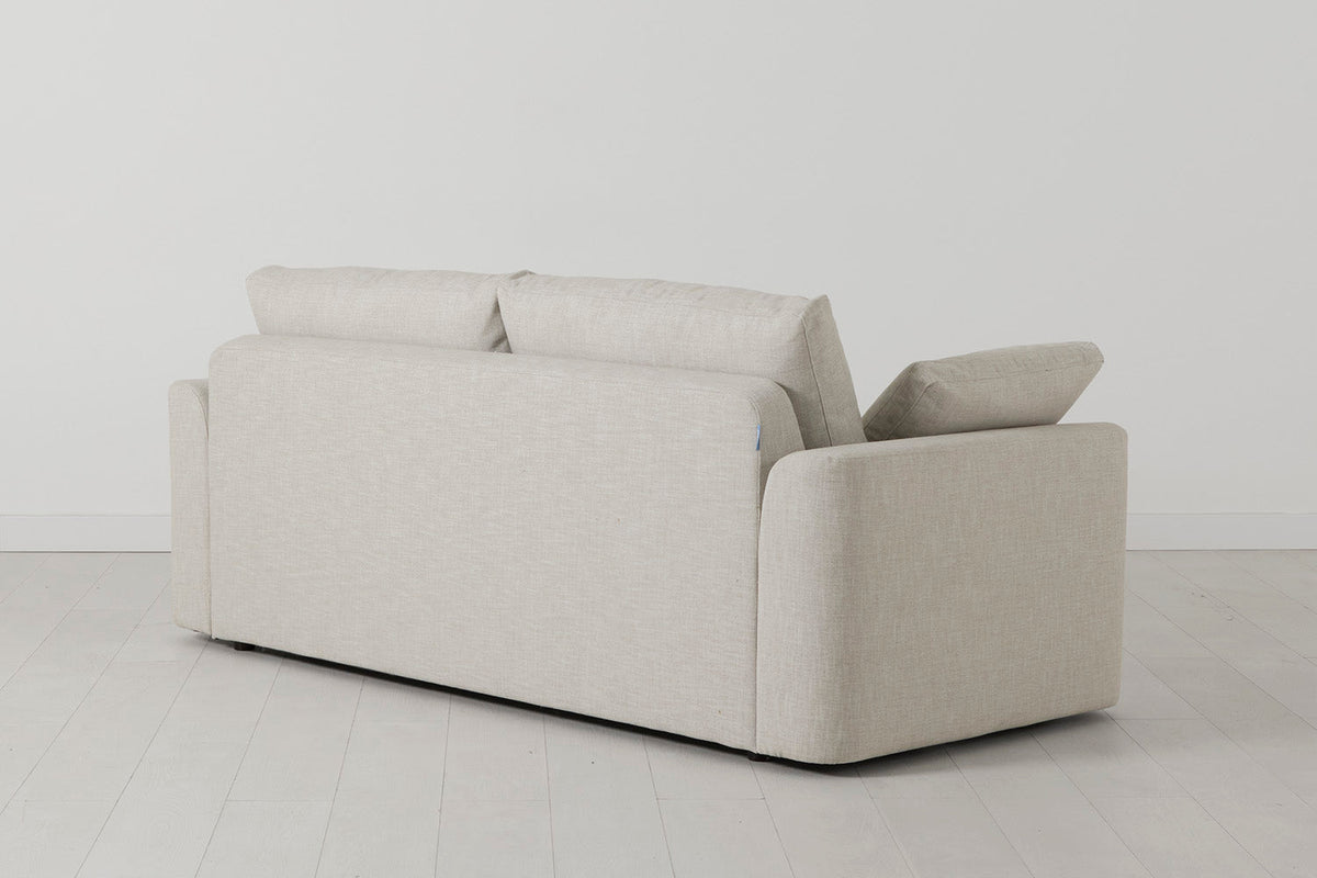 Model 13 Zweisitzer-Sofa mit Chaiselongue links, Helles Pergament