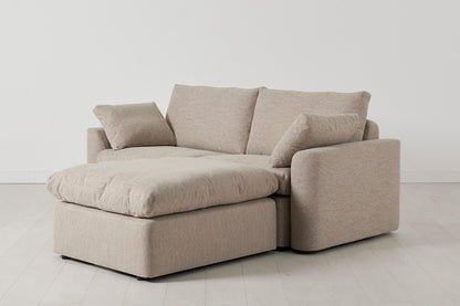 Model 13 Zweisitzer-Sofa mit Caiselongue rechts, Steingrau