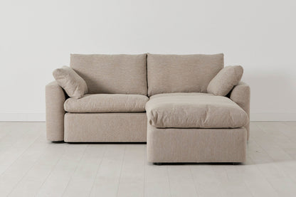 Model 13 Zweisitzer-Sofa mit Caiselongue rechts, Steingrau