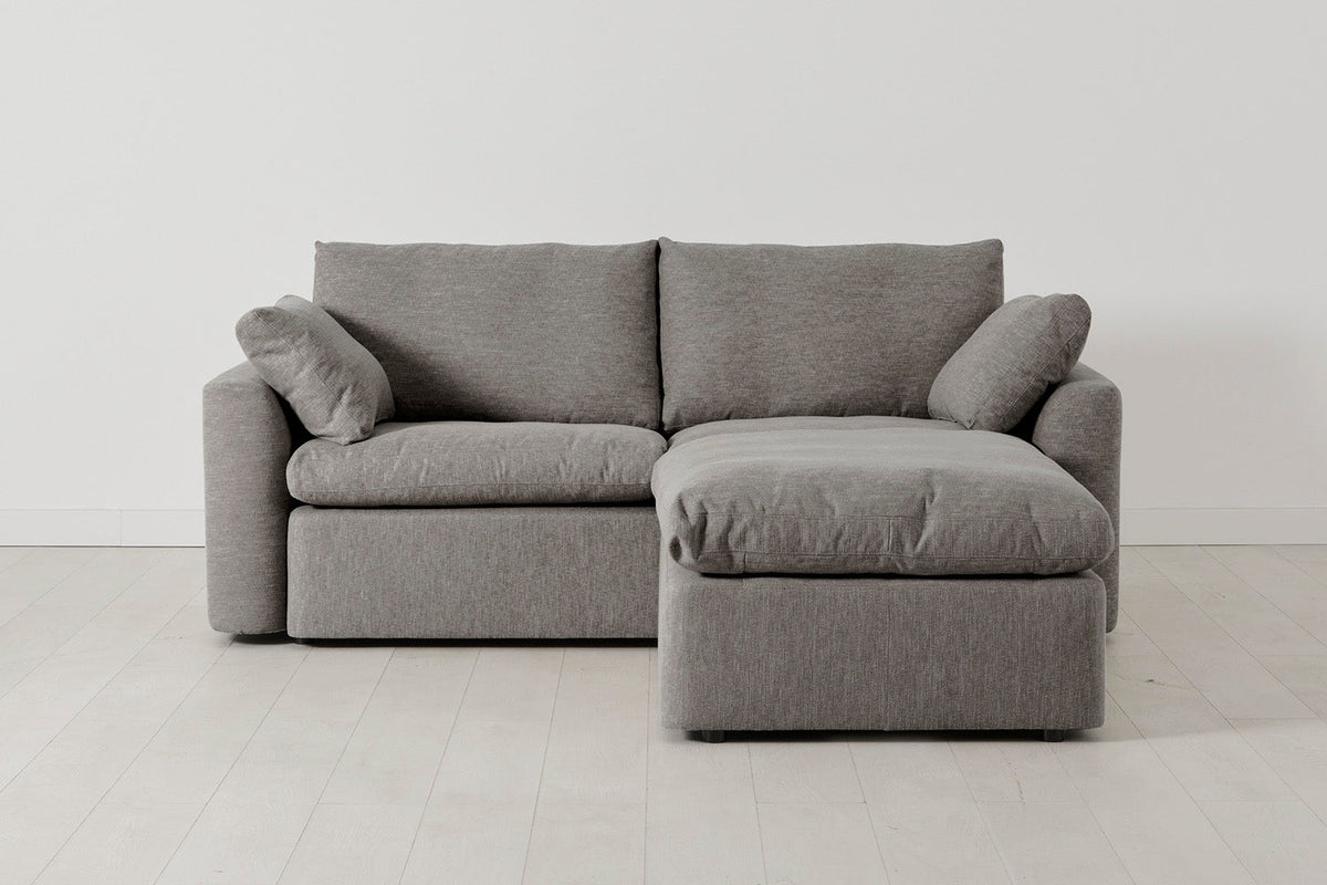 Ottoman in grey linen