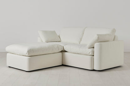 Model 13 Zweisitzer-Sofa mit Chaiselongue links, Weiß