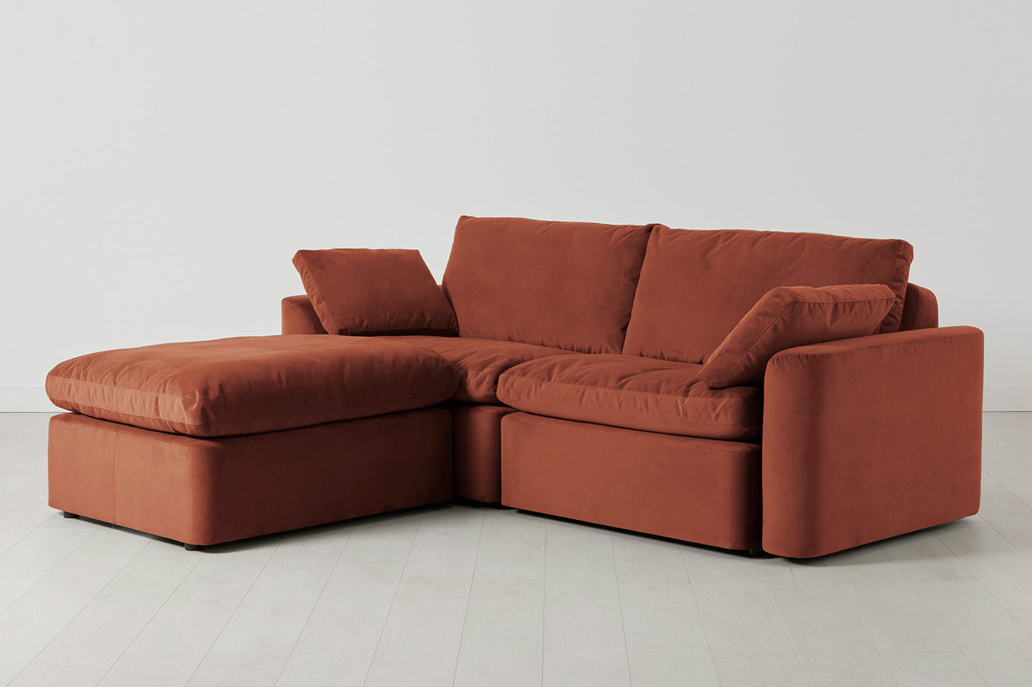 Model 13 3-Seater Left Chaise Sofa, Brick