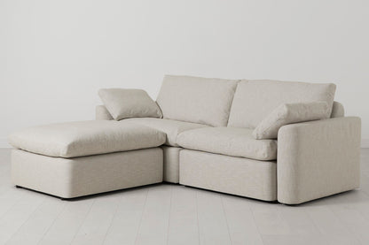 Model 13 Dreisitzer-Sofa mit Chaiselongue links, Helles Pergament